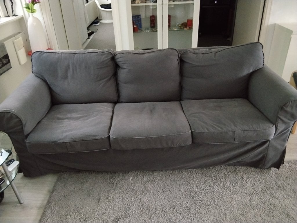 Ektorp 3 zits bank, Huis en Inrichting, Banken | Bankstellen, Gebruikt, Rechte bank, Driepersoons, 200 tot 250 cm, 75 tot 100 cm