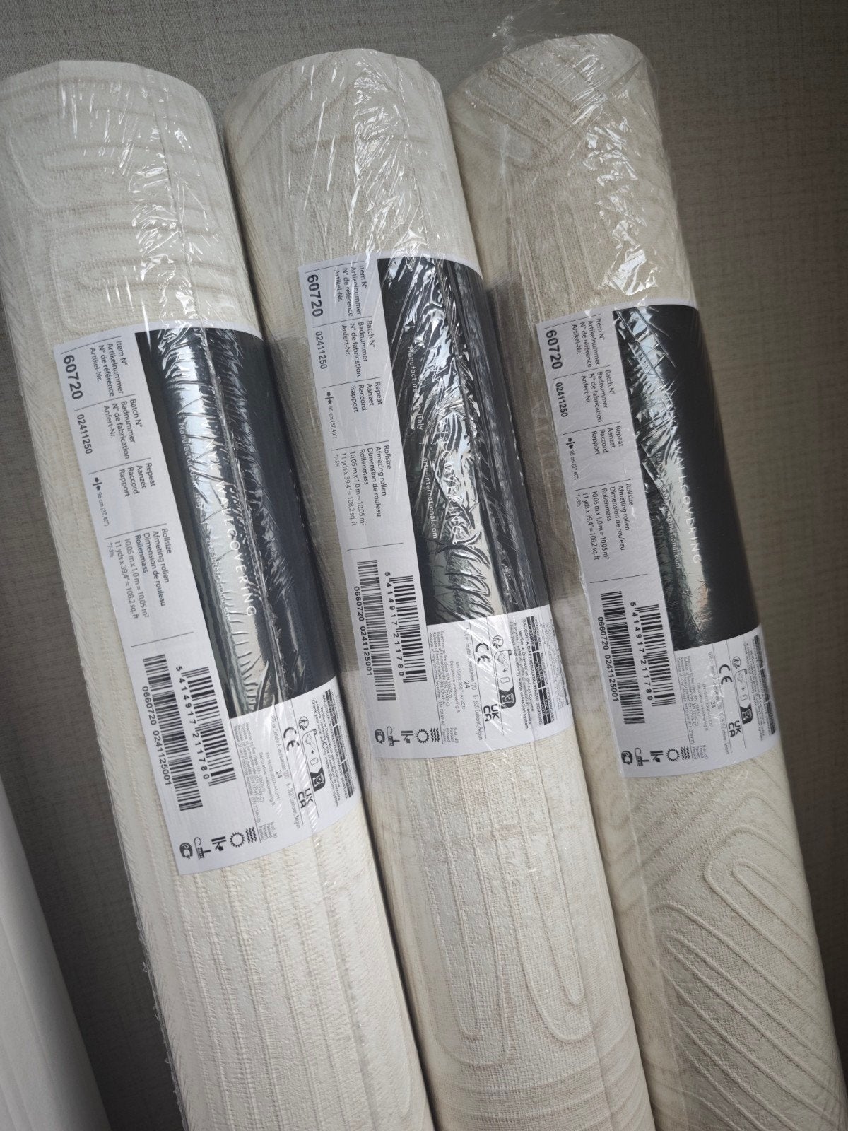 3 rollen Arte Tali Tamba behang nieuw. Kleur 60720 Chalk, Ophalen of Verzenden