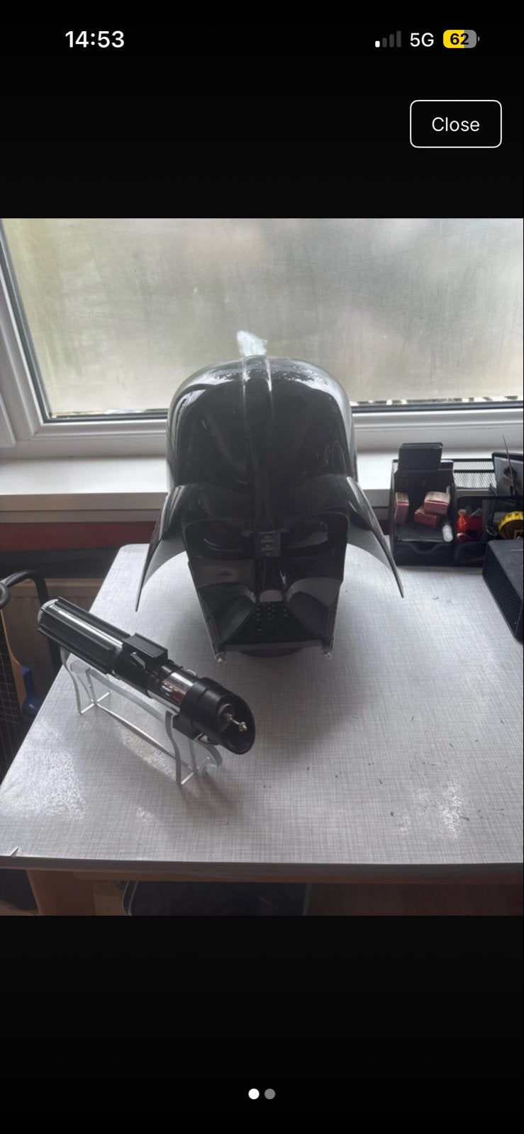 Black Series Darth Vader Helm met Neopixel Lichtzwaard, Ophalen of Verzenden, Zo goed als nieuw