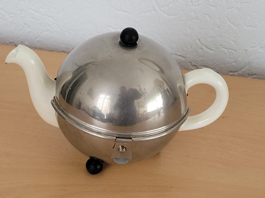 Vintage Benraad bolvormige theepot met warmhouder, Ophalen of Verzenden
