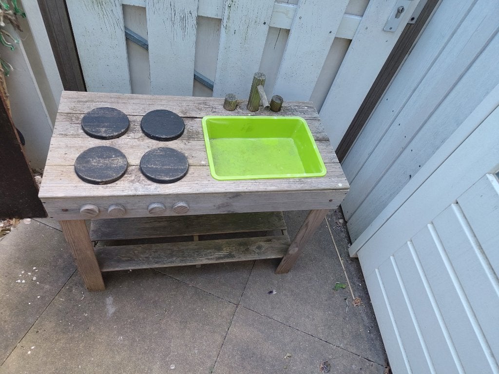Houten buitenkeuken voor kinderen, Ophalen, Gebruikt, Hout, Speelkeuken