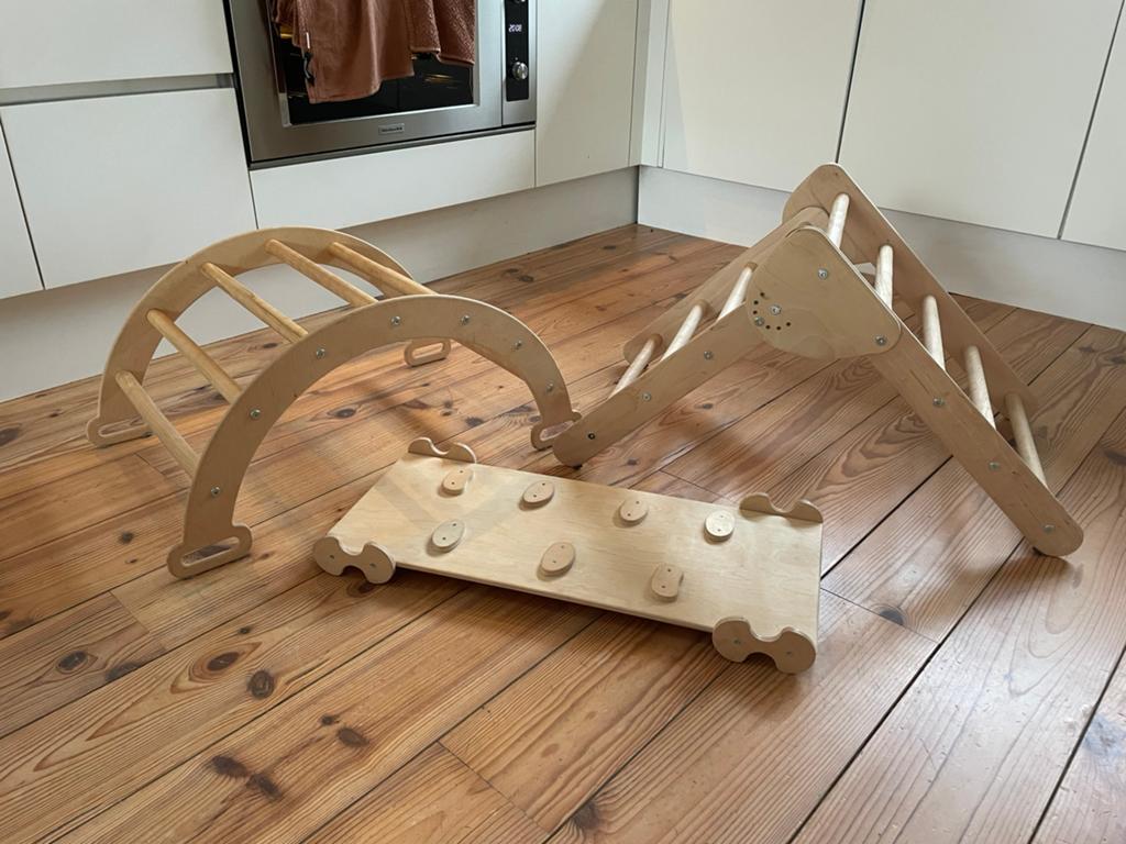 Houten klim en klouter set Klimdriehoek, Ophalen, Zo goed als nieuw
