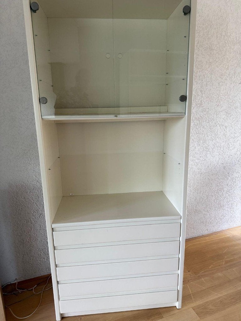 Twee witte kasten van MDF; 86 x 198 x 45 cm, Huis en Inrichting, Ophalen, Overige materialen, Gebruikt, Wit