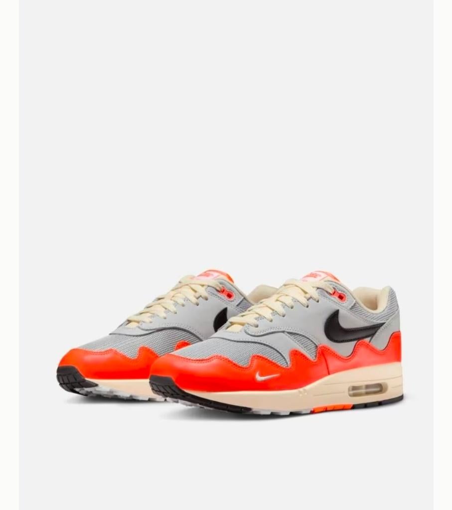 Nike Air Max 1 Patta Waves Hyper Crimson Pure Platinum 44.5, Overige kleuren, Nike, Nieuw, Ophalen of Verzenden