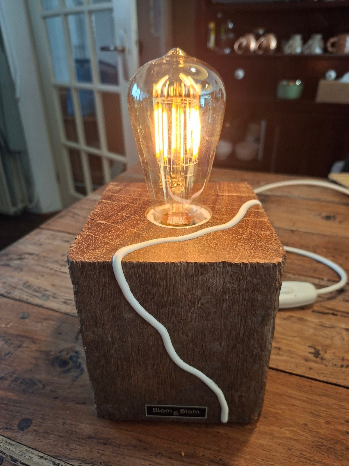 Blom & Blom designer lamp - Cape Fox tafellamp, Ophalen of Verzenden, Hout, Design