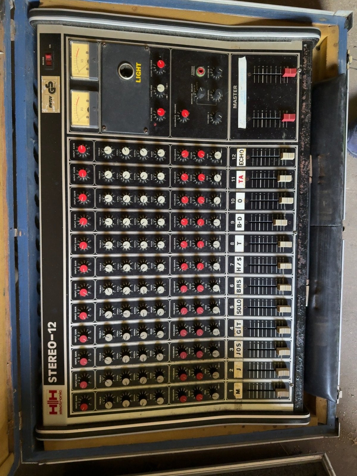 H/H Electronic Stereo-12 Mengpaneel in Koffer, Ophalen of Verzenden, Gebruikt, 10 tot 20 kanalen