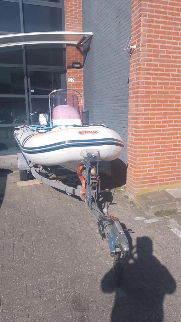 Suzumar rubberboot met stuurconsole en 9.9pk suzuki 4 tak, Watersport en Boten, Rubberboten, Gebruikt, Benzine, Minder dan 70 pk