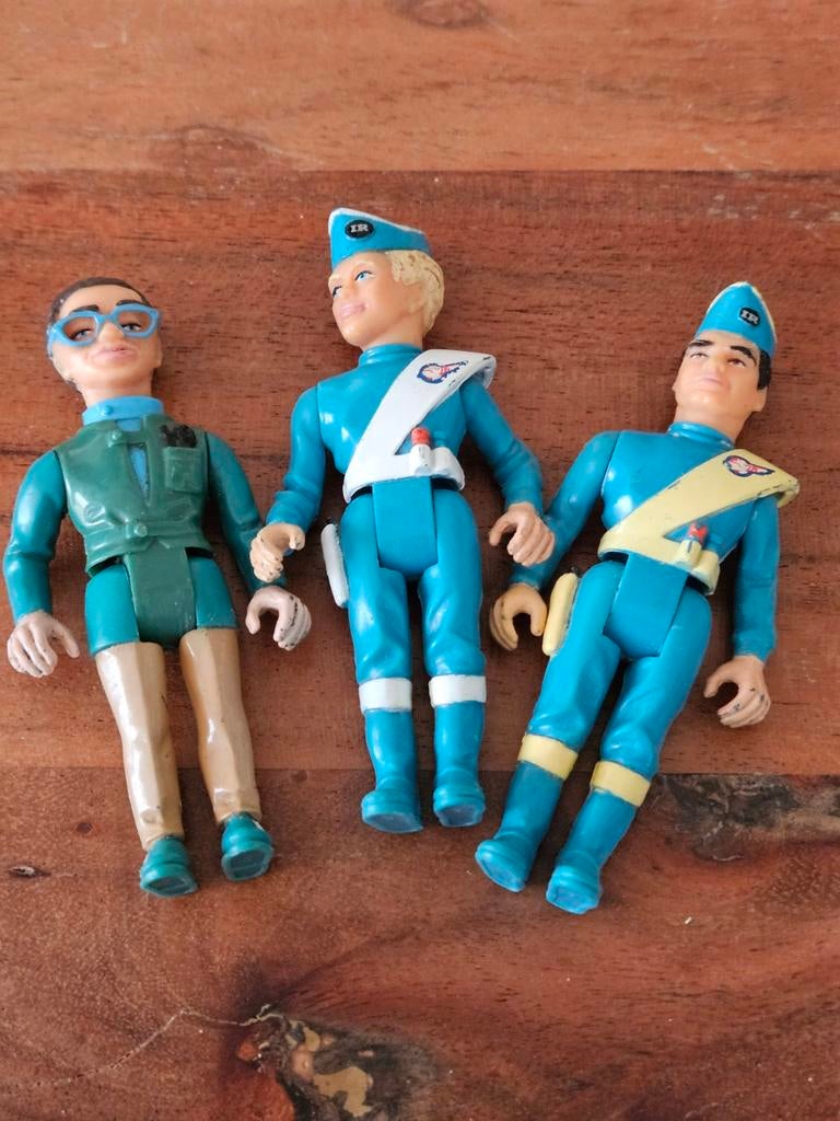 Vintage Thunderbirds Actiefiguren Set - Jaren '60 Speelgoed, Ophalen of Verzenden, Gebruikt