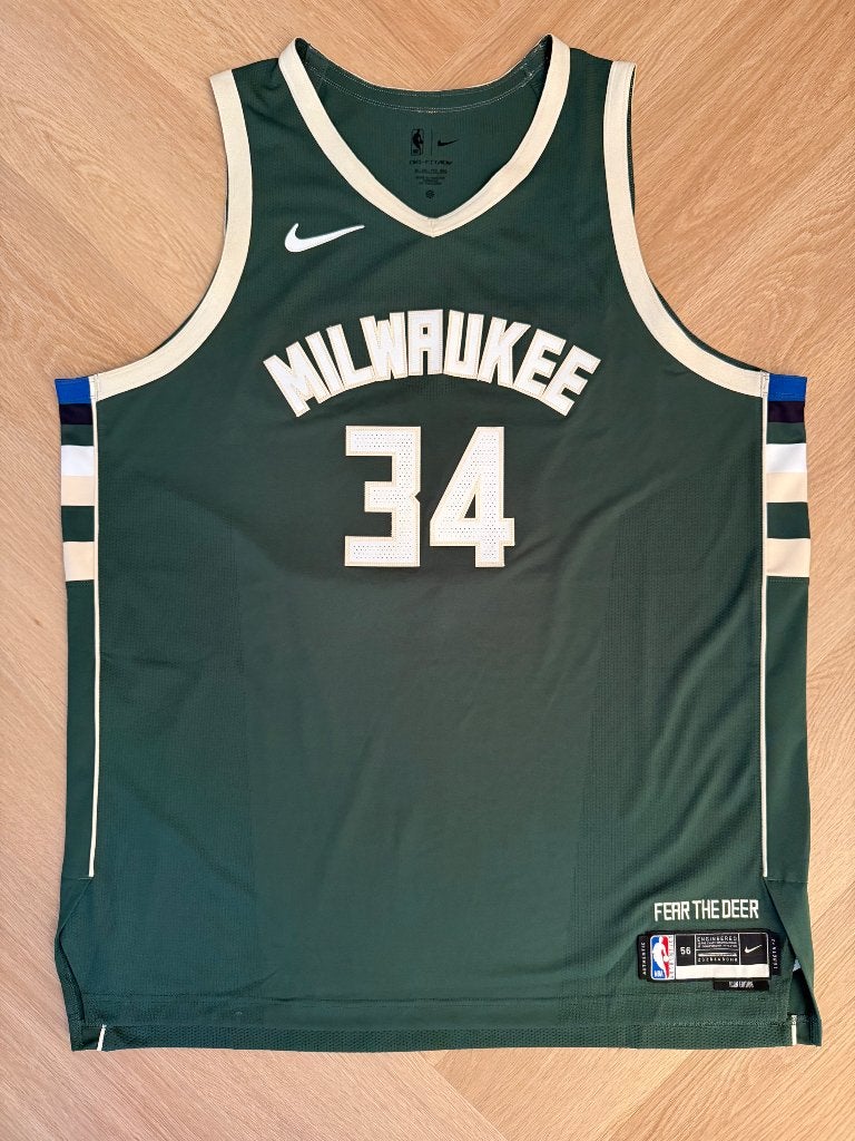 Authentic Giannis Antetokounmpo Bucks, Nike 56, Ophalen of Verzenden, Zo goed als nieuw, Kleding
