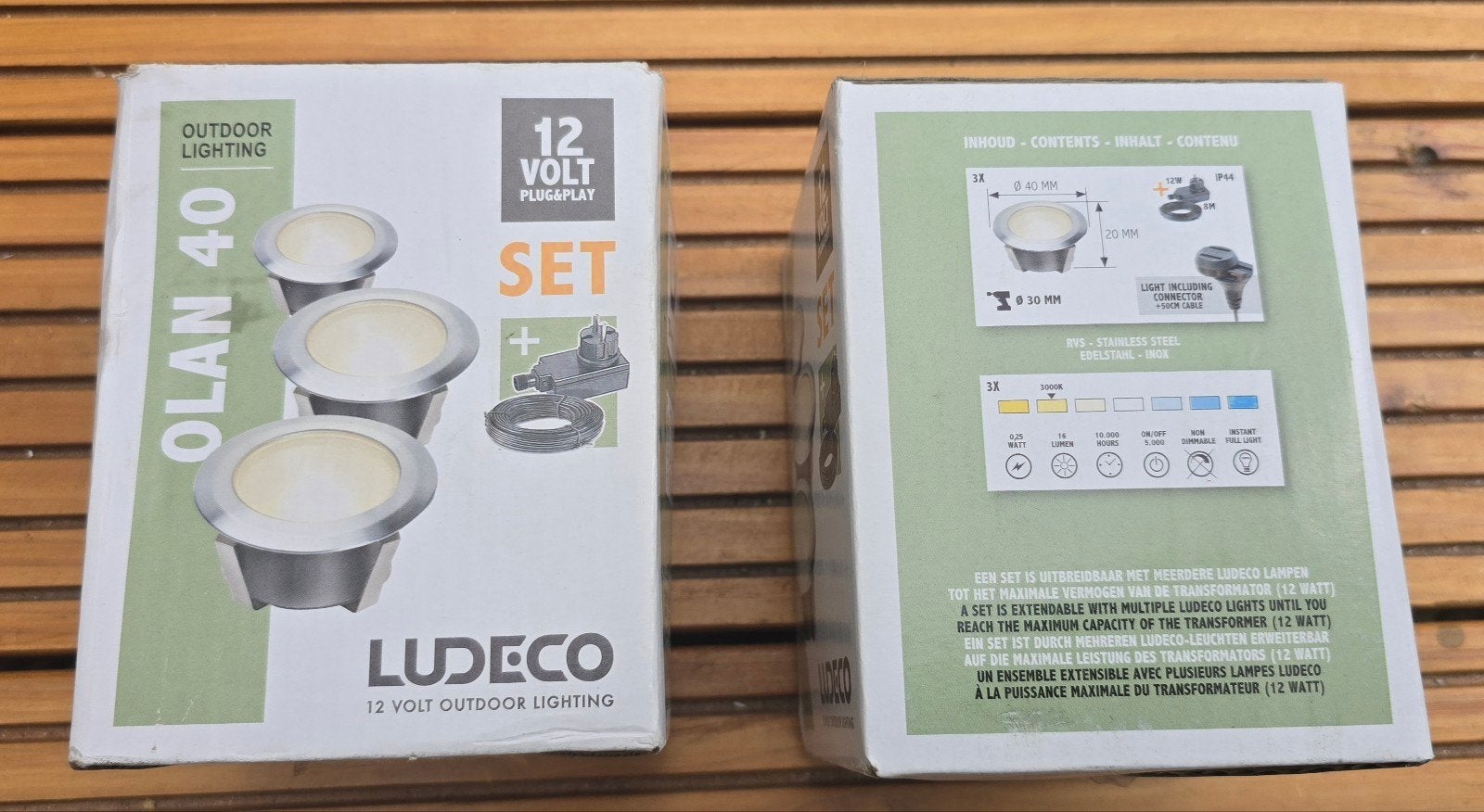 Ludeco OLAN 40 12V Buitenverlichting Set - Plug & Play, Ophalen, Minder dan 50 watt, Nieuw, Netvoeding