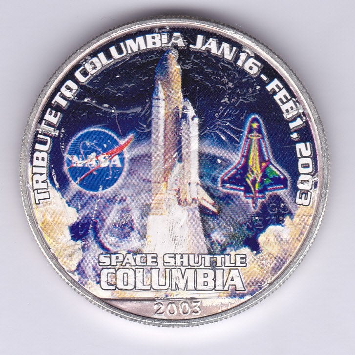 USA 1 dollar 2003 zilver 1 ounce "Space shuttle Columbia", Ophalen of Verzenden, Zilver