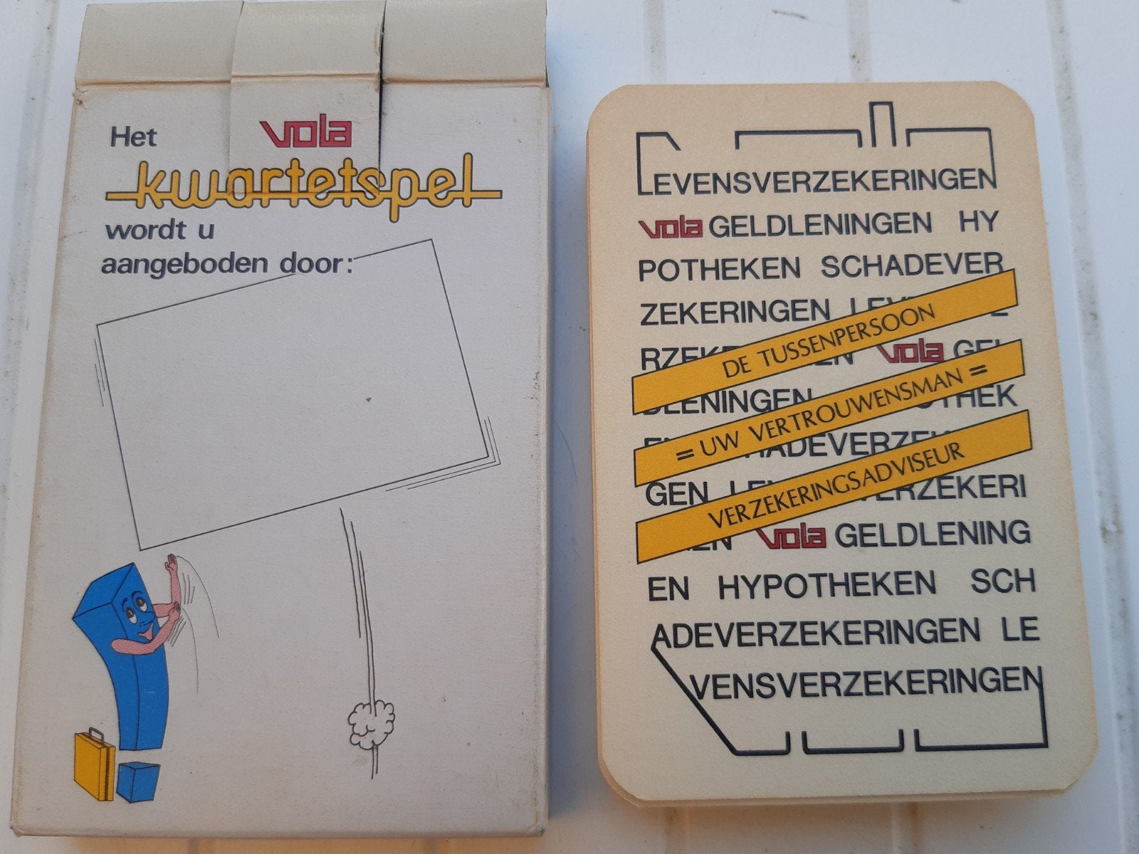 Kwartetspel Verzekering Vola, Ophalen of Verzenden, Zo goed als nieuw, Kwartet(ten)