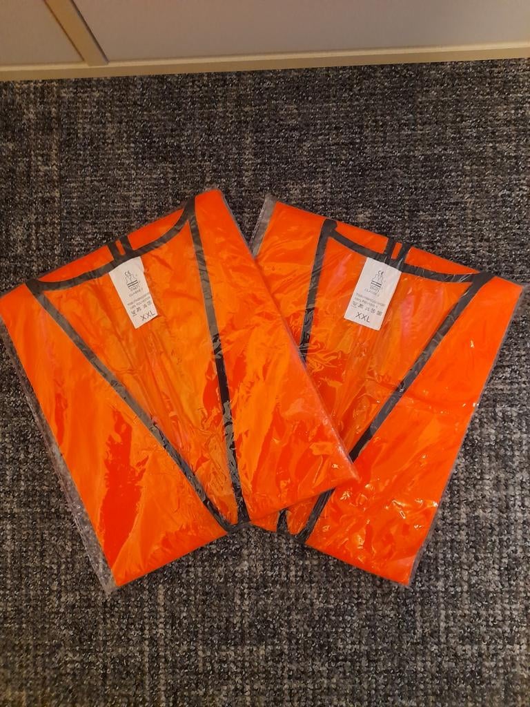 2 Nieuwe Veiligheidshesjes - Oranje XXL, Ophalen of Verzenden