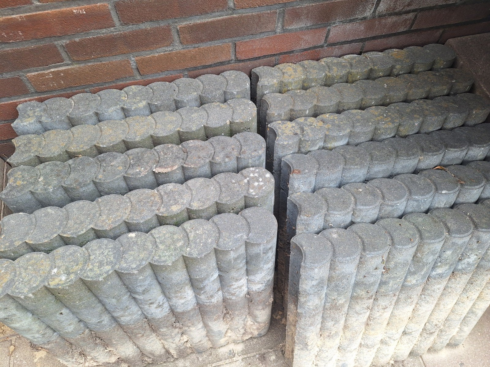 3 stuks border randen van beton, Ophalen, Gebruikt, Minder dan 25 cm, Beton