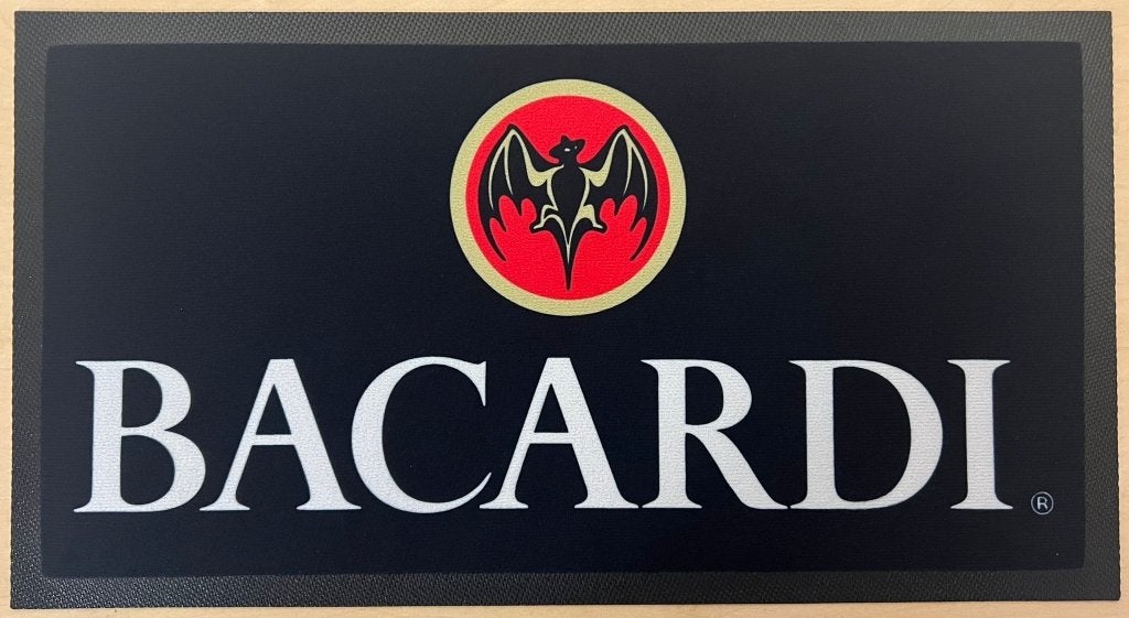 Bacardi logo zwart reclame barmat matje decoratie deco