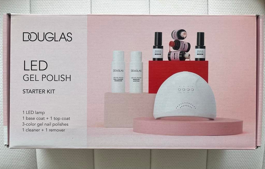 Douglas Led Gel polish kit (lamp, 3 kleuren, base en topcoat, Ophalen of Verzenden
