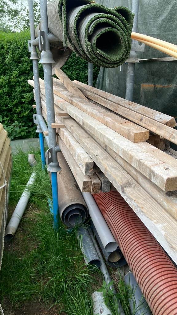 5x7 hout  balken gebruikt, Doe-het-zelf en Verbouw, Hout en Planken, Ophalen, Zo goed als nieuw, Plank, 50 mm of meer