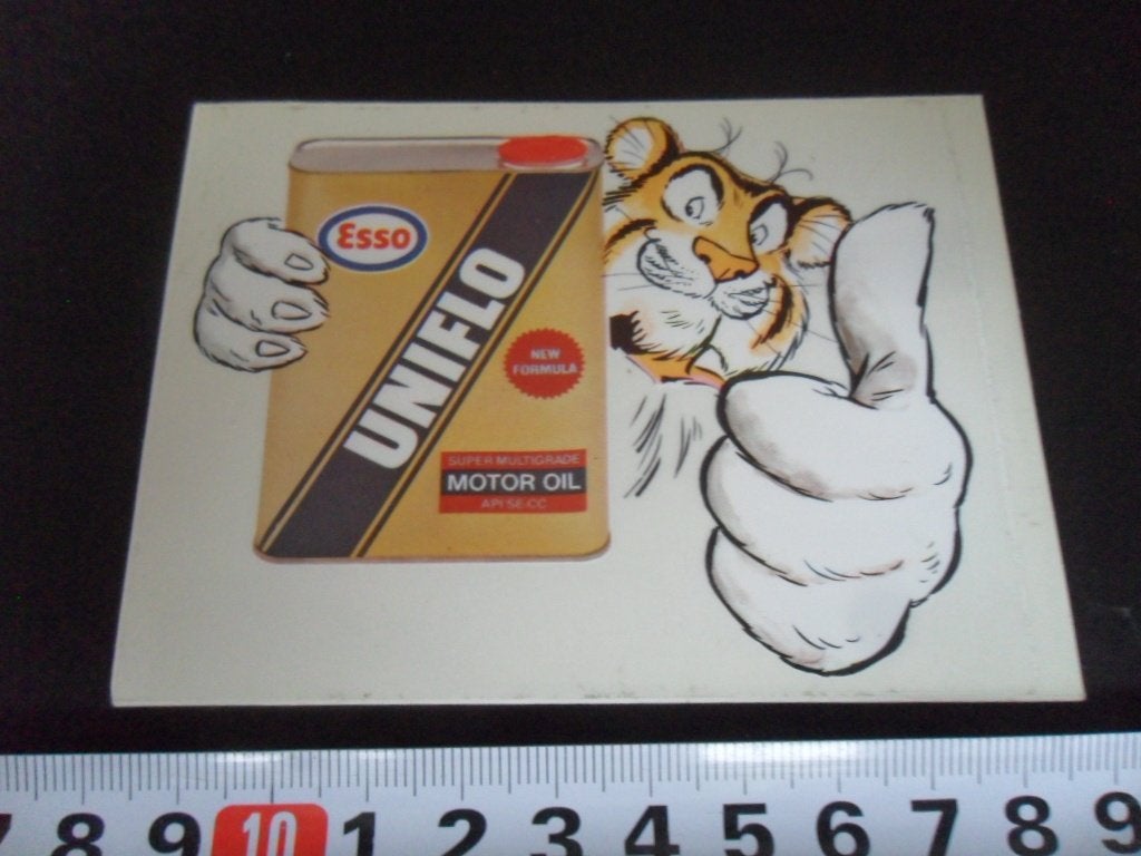 sticker auto - transparant ESSO motor oil strip tijger duim*, Ophalen of Verzenden, Zo goed als nieuw
