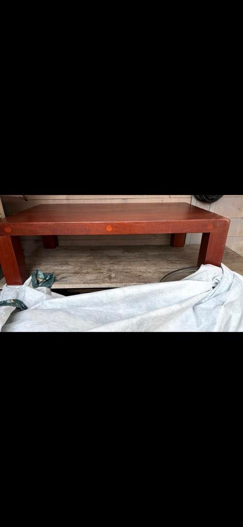 Salontafel Merbau, Huis en Inrichting, Tafels | Salontafels, 100 tot 150 cm, Zo goed als nieuw, Minder dan 50 cm, Rechthoekig