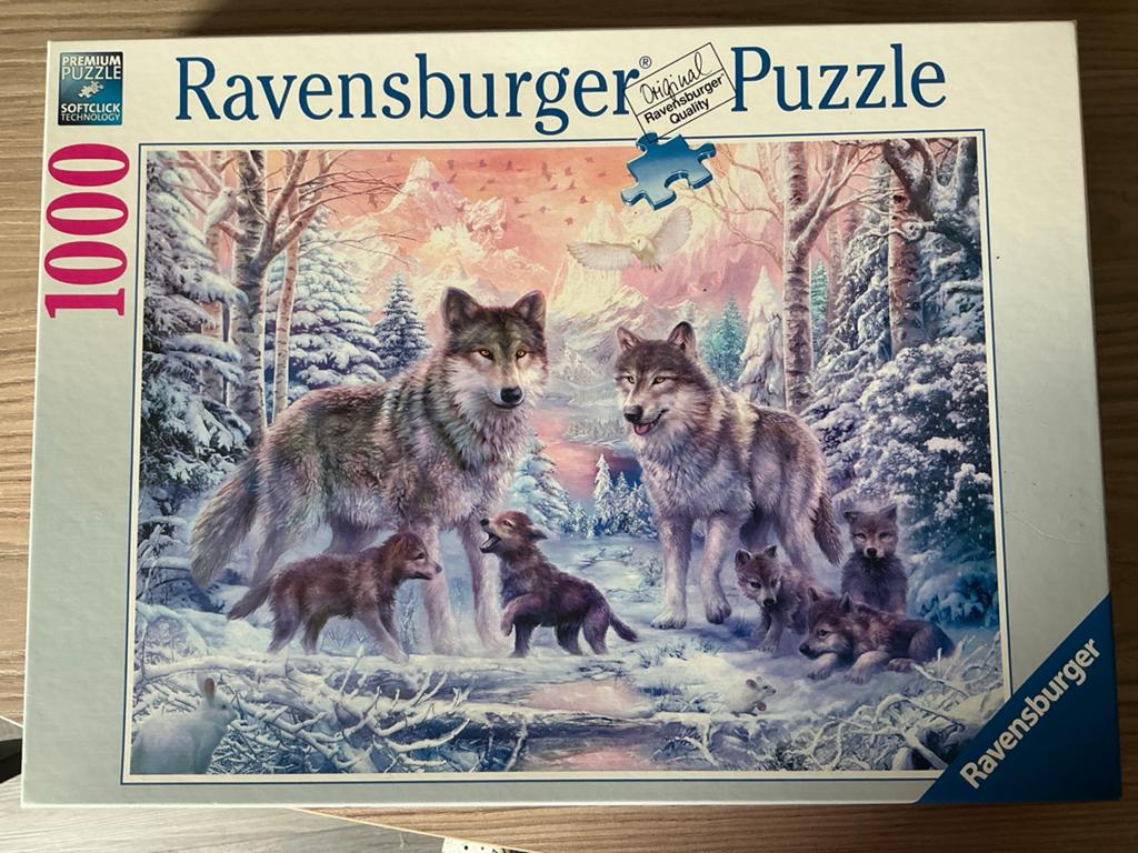 Ravensburger Legpuzzel Wolvenfamilie 1000 stukjes, Ophalen of Verzenden, 500 t/m 1500 stukjes, Zo goed als nieuw, Legpuzzel