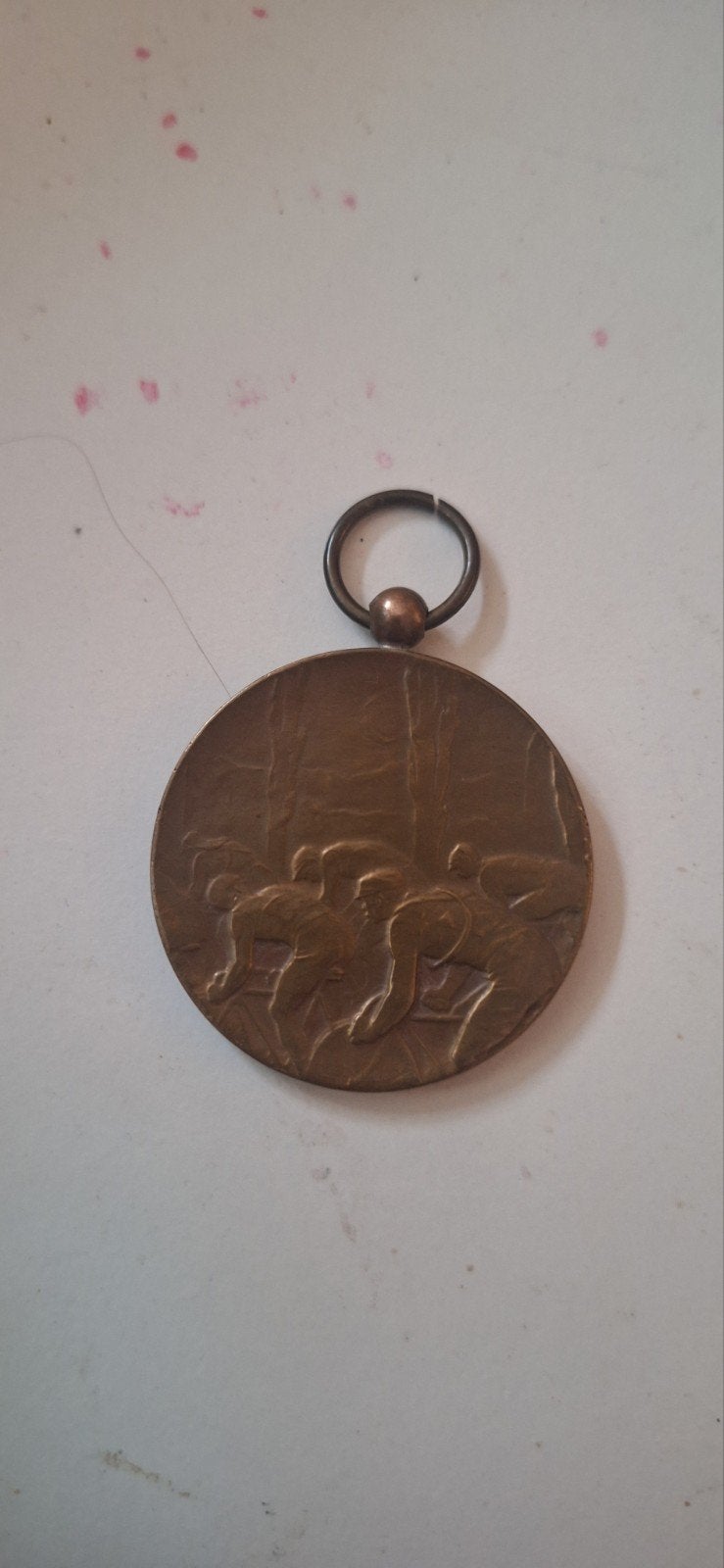 Oude bronzen medaille P.V. Zwanenburg 29-8-43, Ophalen, Brons, Nederland