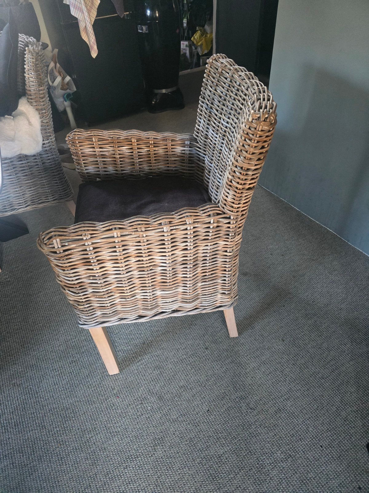 eetkamer fauteuils  6 stuk, Ophalen, Gebruikt, Minder dan 75 cm, Riet of Rotan