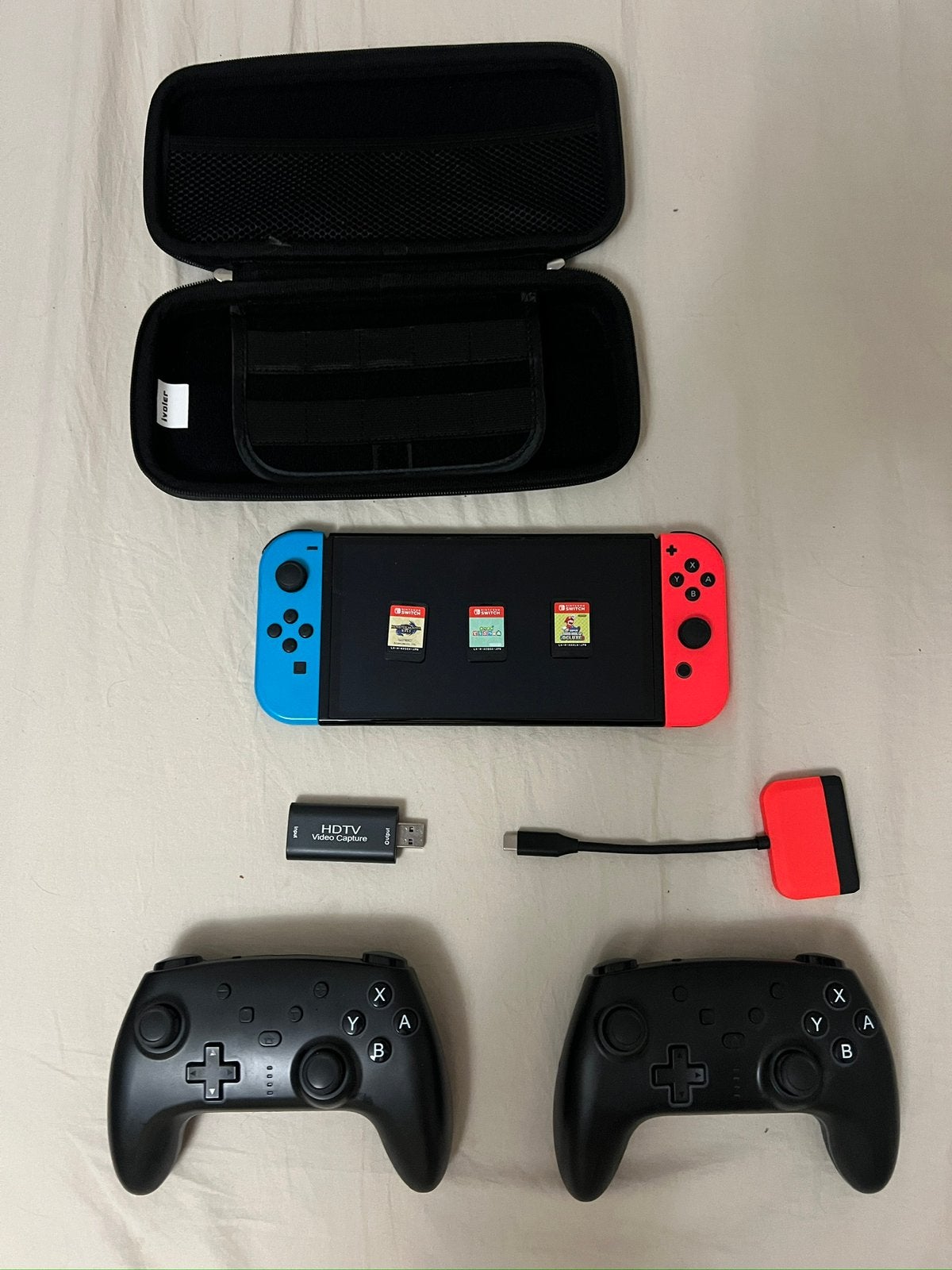 Nintendo Switch OLED + Extra's + 8 Games, Spelcomputers en Games, Ophalen, Met games, Met 2 controllers, Zo goed als nieuw