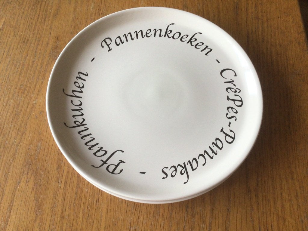 Twee leuke pannenkoekenborden, Huis en Inrichting, Ophalen, Zo goed als nieuw, Bord(en), Overige stijlen