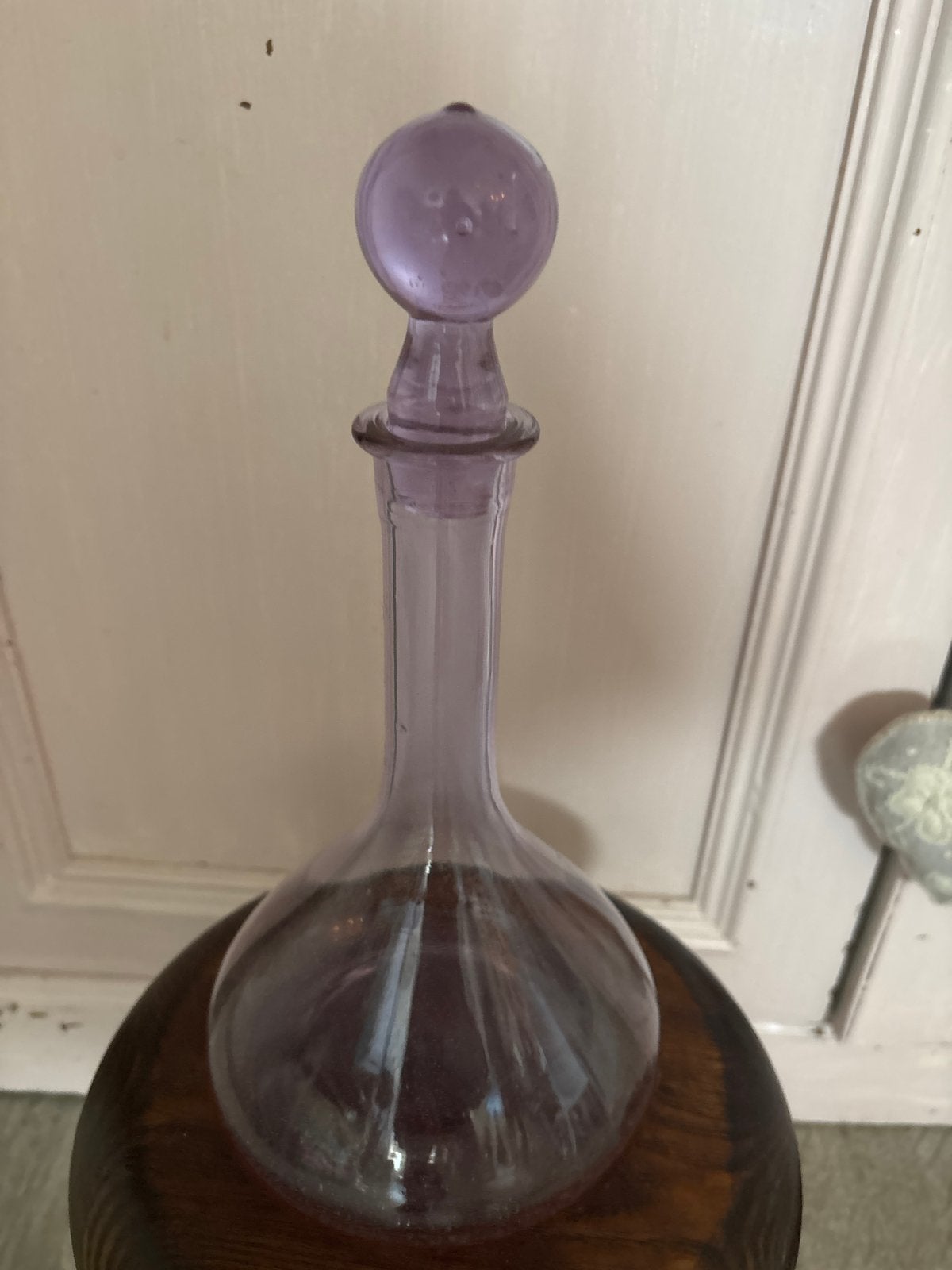 Paarse Oude Glazen Karaf met Stop - 28 cm, Ophalen of Verzenden