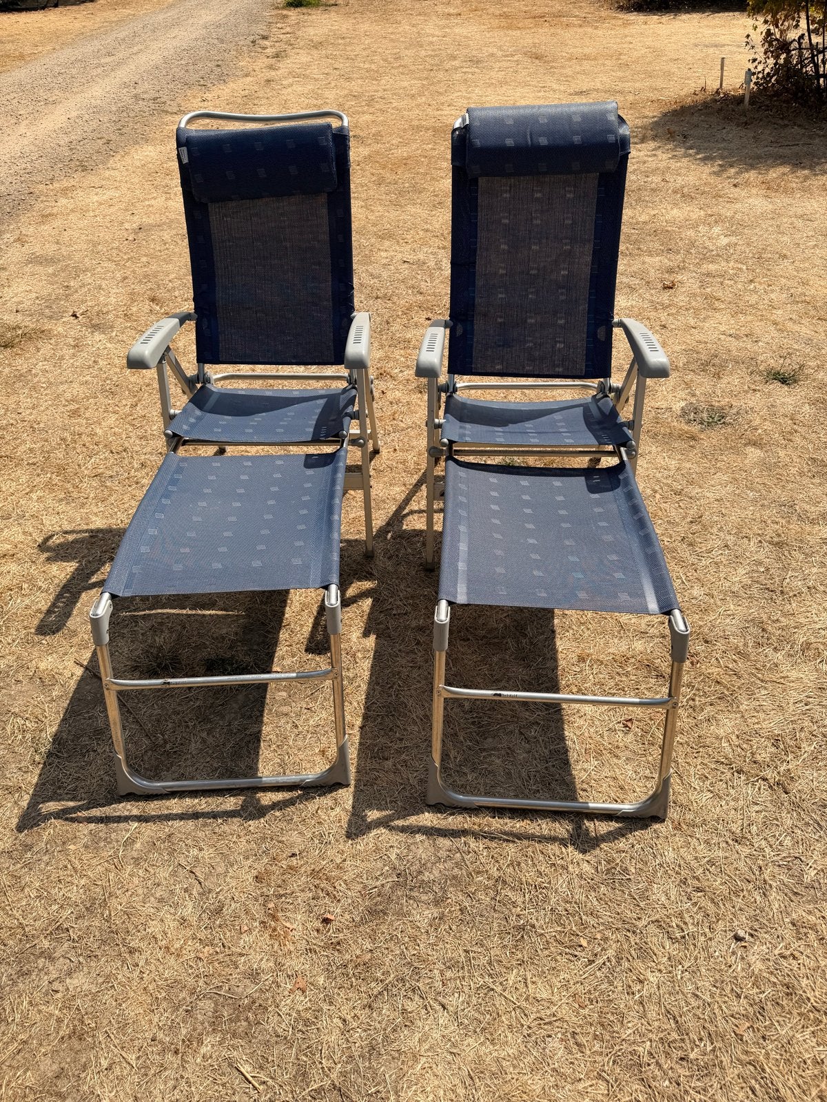 2 lichtgewicht kampeerstoelen met voetensteun, Caravans en Kamperen, Kampeermeubelen, Ophalen, Gebruikt, Campingstoel
