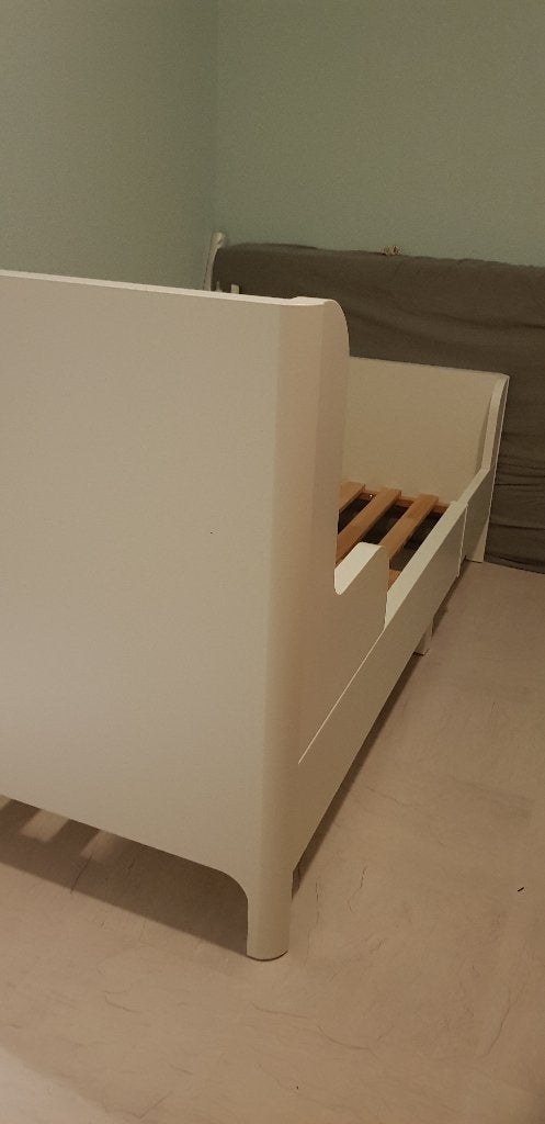 Meegroeibed, Ophalen, Eenpersoons, Wit, 80 cm
