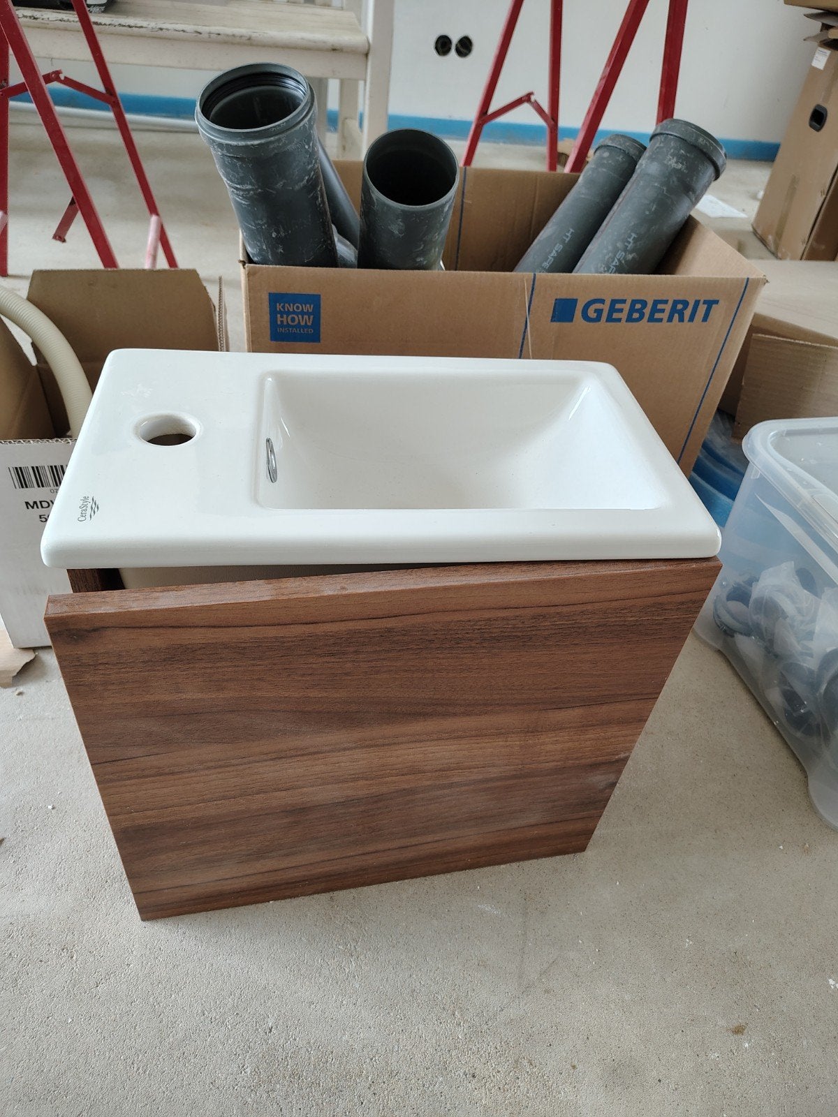 Toiletmeubel met wasbak, Nieuw, Ophalen of Verzenden, Minder dan 100 cm, Wasbak of Wastafel