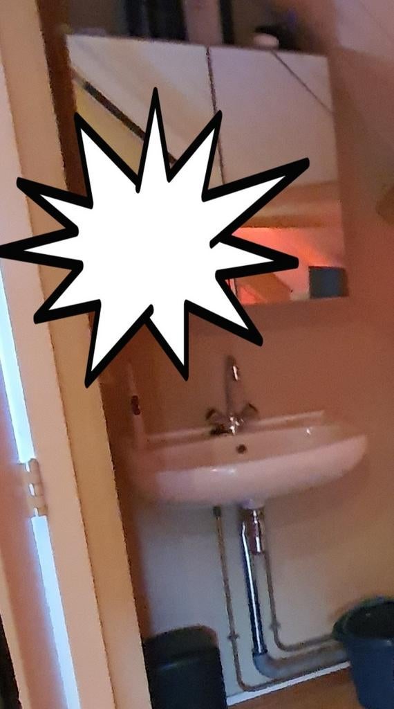 Toiletkastje 2 spiegeldeurtjes spiegel deuren wastafel kraan, Ophalen, Rond, Minder dan 50 cm, Minder dan 100 cm