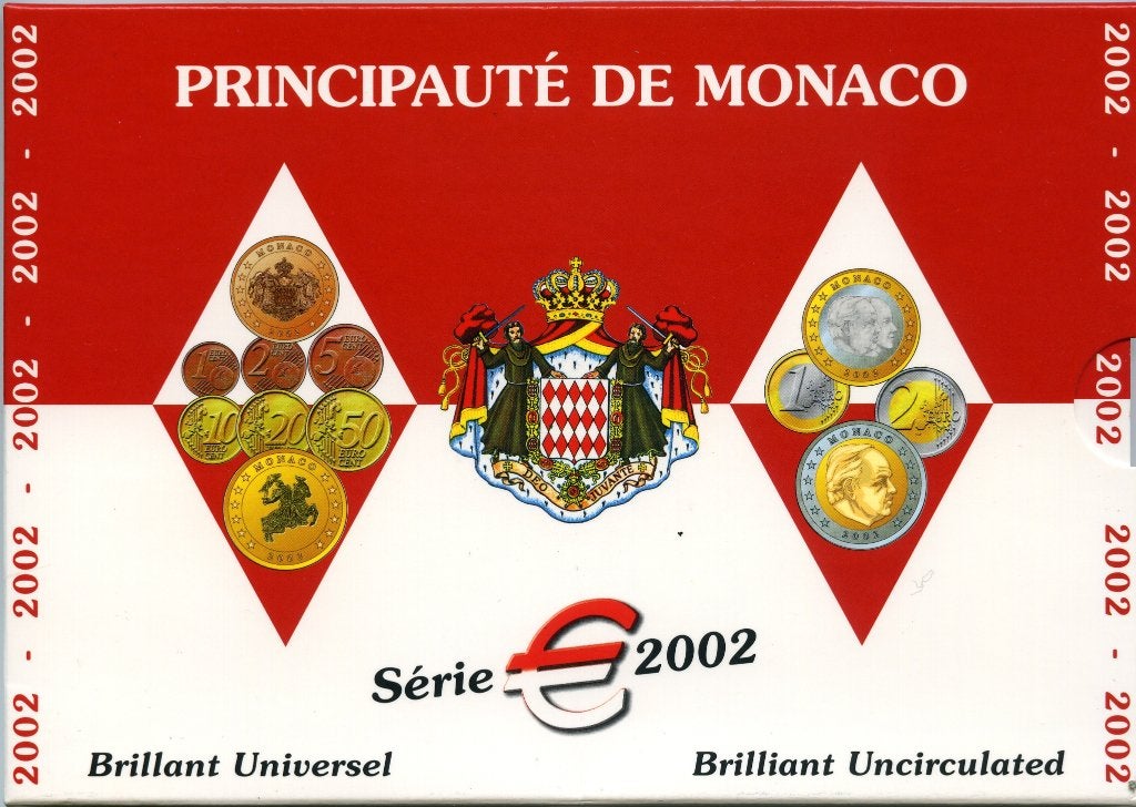 BU set Monaco 2002 Blister - 1 cent t/m 2 euro, Postzegels en Munten, Munten | Europa | Euromunten, Verzenden, Monaco, Overige waardes