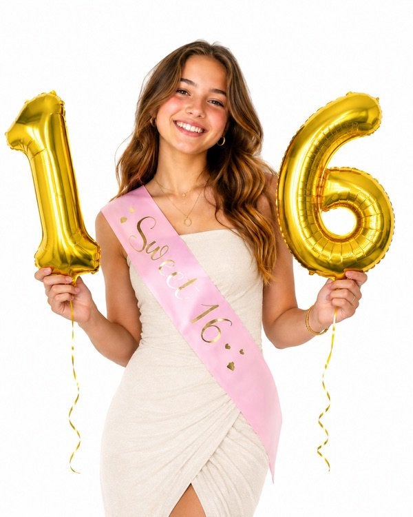 Sweet 16 sjerp en folie ballonnen