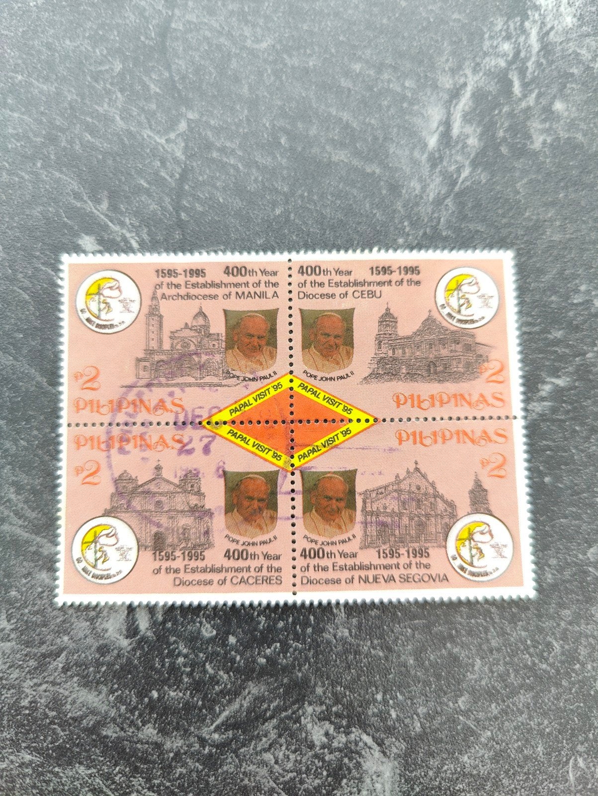 Filipijnen postzegelblok Paus Johannes Paulus II 1995, Ophalen of Verzenden, Na 1940, Postfris