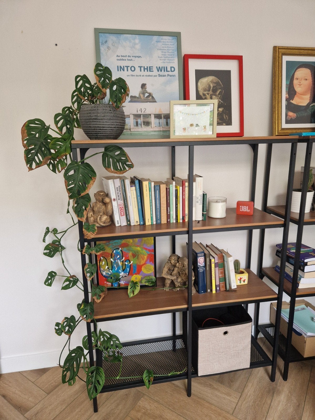 IKEA wooden+metal library 136x100x36, Ophalen, 100 tot 150 cm, 50 tot 100 cm, Zo goed als nieuw