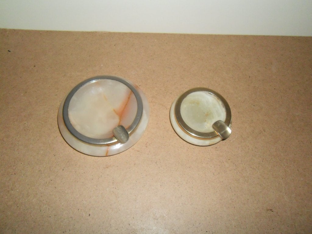 Oude onyx asbakjes,puntgaaf! Min.47 jaar oud,vintage,retro, Ophalen of Verzenden