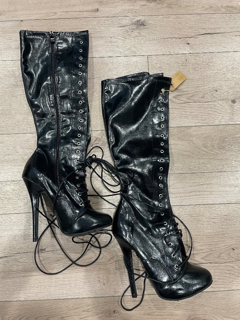 Super mooie lak laarzen, Kleding | Dames, Hoge laarzen, Zwart, Ophalen of Verzenden, Zo goed als nieuw