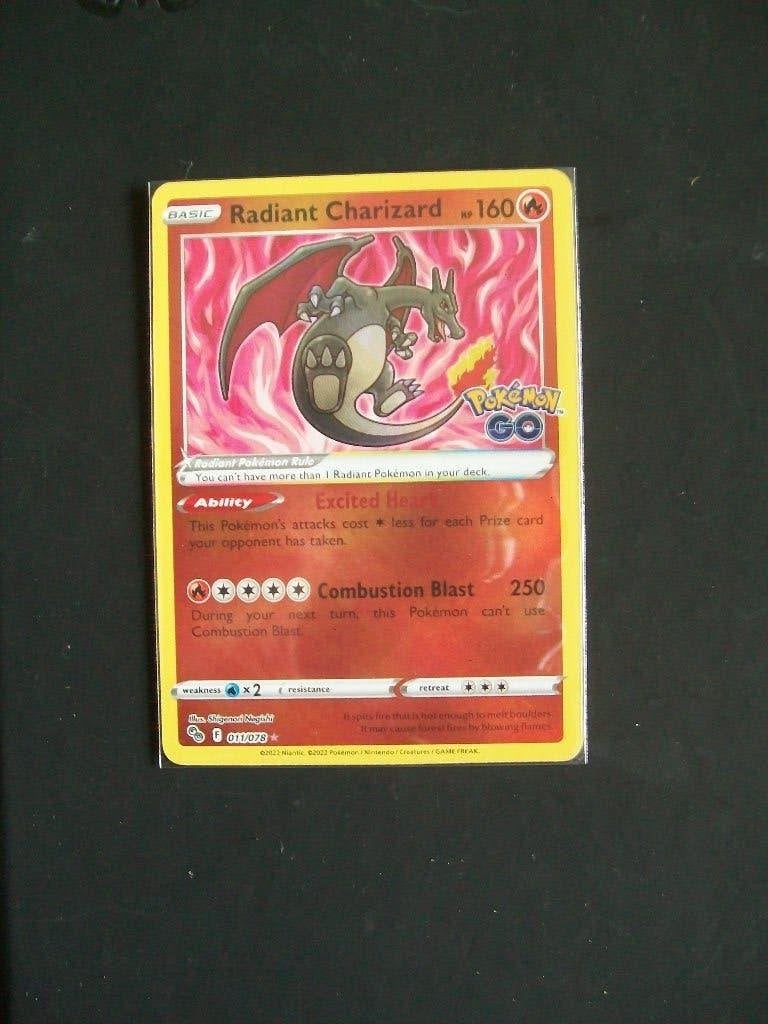 5187: Nieuwe Pokemon GO Kaart RADIANT CHARIZAND  (011/078), Hobby en Vrije tijd, Verzenden, Nieuw, Foil