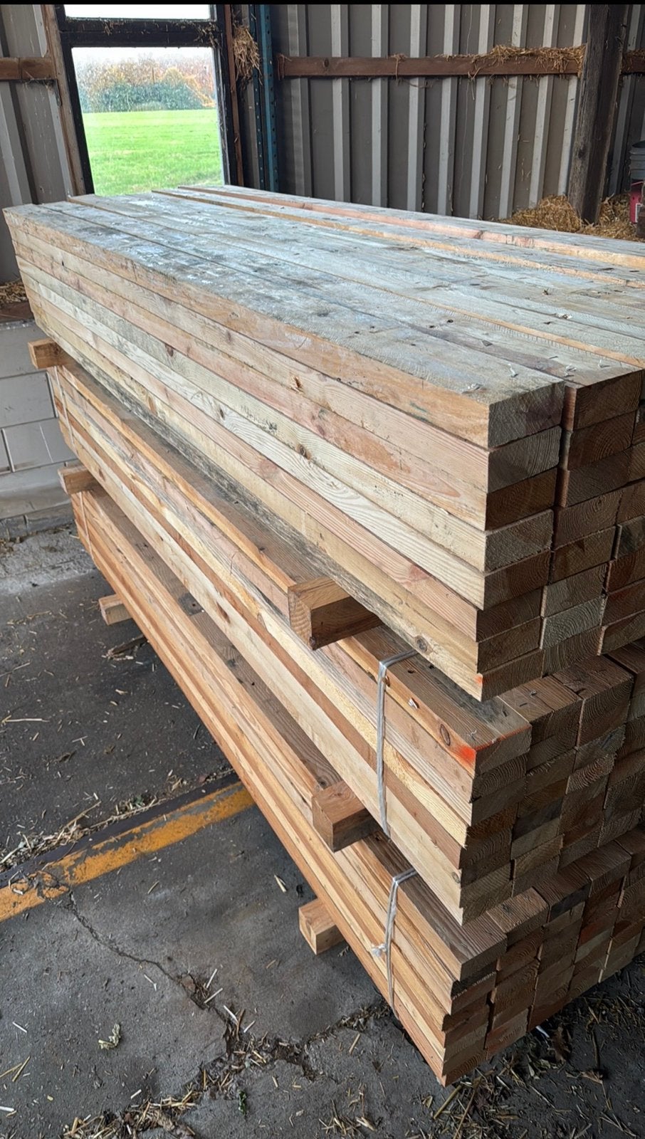 Houten balken 5x10x244 - 135 stuks, Ophalen, Zo goed als nieuw, 250 cm of meer, Balken