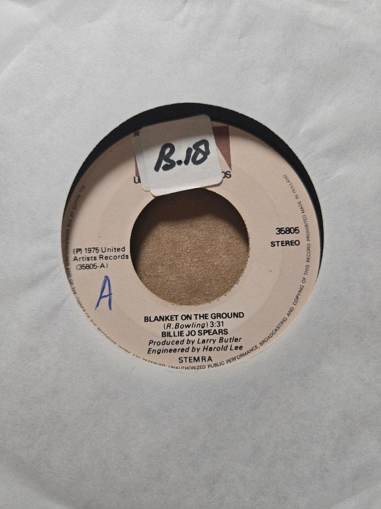 Billie Jo Spears - Blanket on the ground, Gebruikt, 7 inch, Ophalen of Verzenden, Beschermende buitenhoes