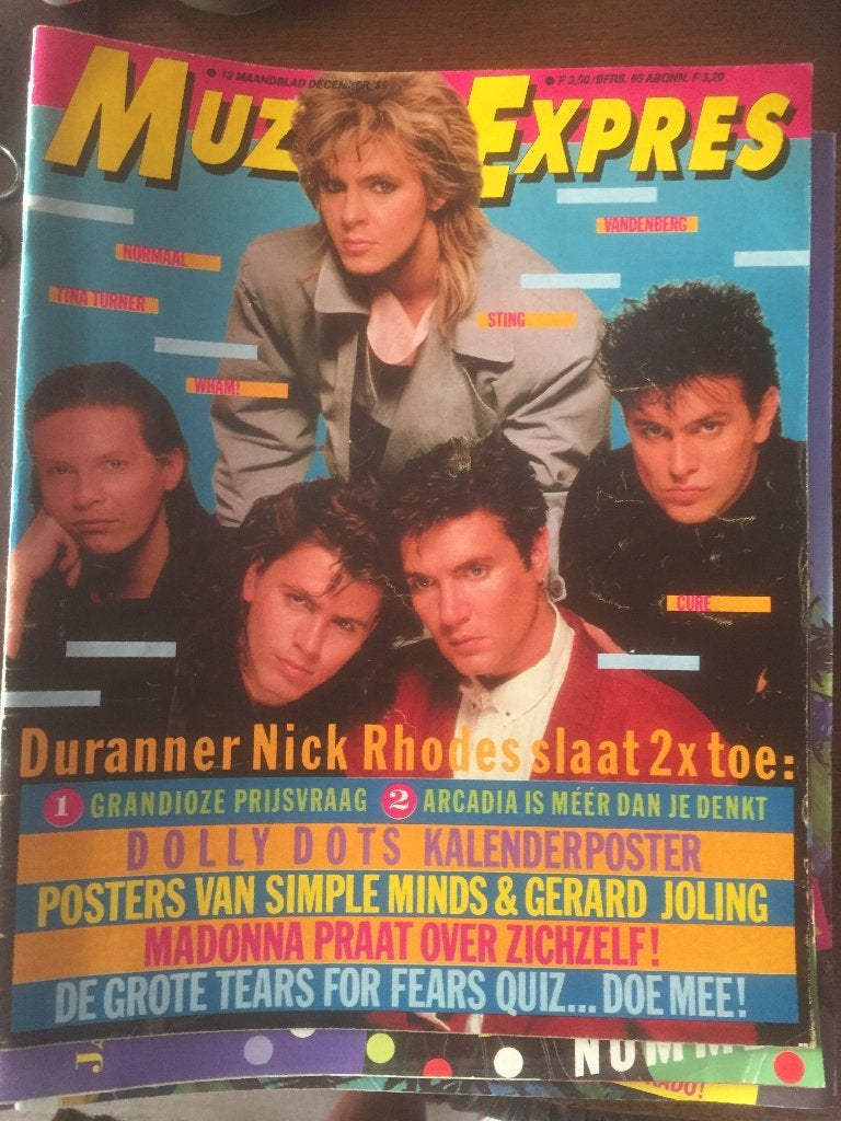 Muziek Expres december 1985 Gerard Joling middenposter, Ophalen of Verzenden, 1980 tot heden, Tijdschrift