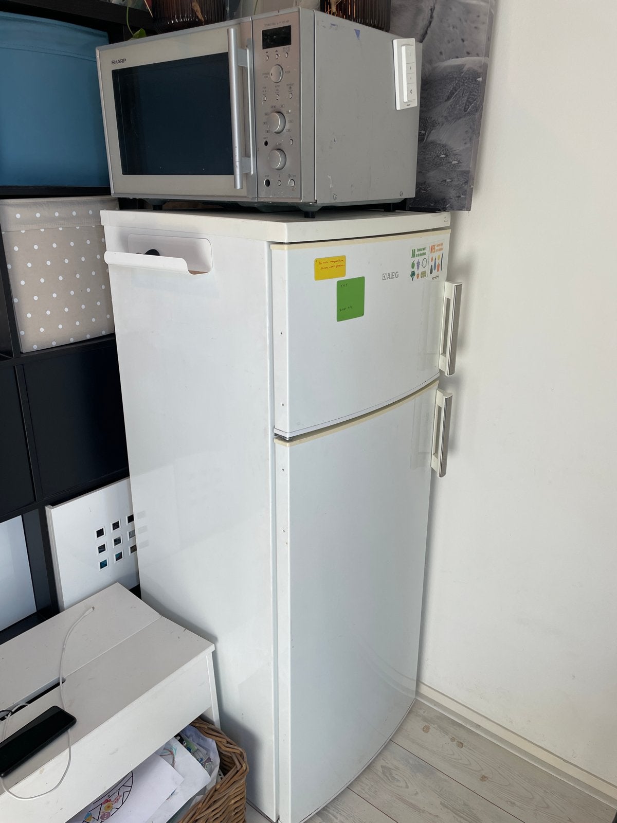 Gratis: Werkende combimagnetron en koel/vries combi, Ophalen, Combimagnetron, Gebruikt, Grill