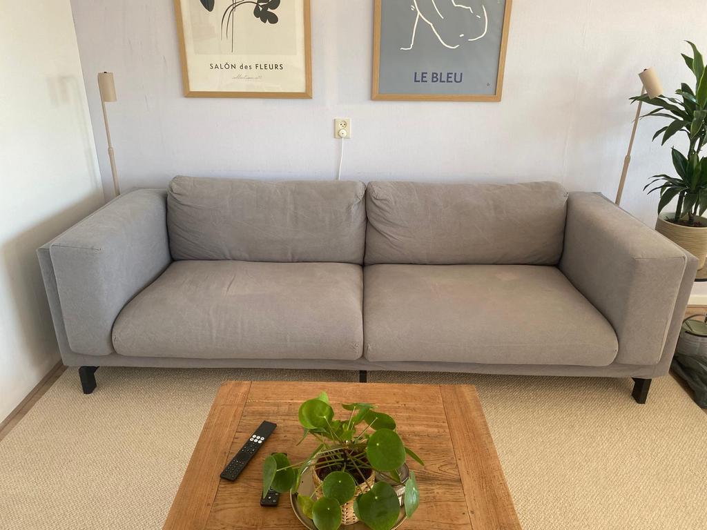 Grijze nockeby bank supercomfortabel, Ophalen, 250 tot 300 cm, Driepersoons, 75 tot 100 cm