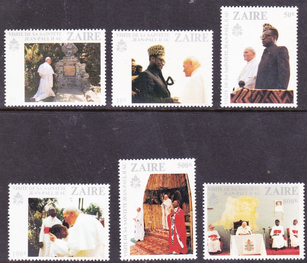 Zaire 1981 pf mi 716 - 721 paus, Postzegels en Munten, Ophalen of Verzenden, Overige landen, Postfris