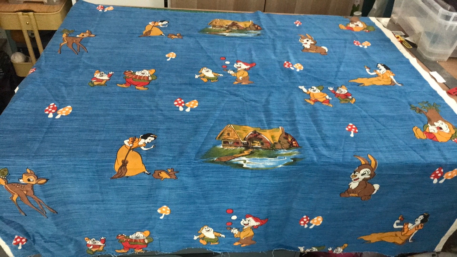 Retro lap aristo ruim 100x 110 sneeuwwitje, Ophalen of Verzenden, Zo goed als nieuw, 30 tot 120 cm, Katoen