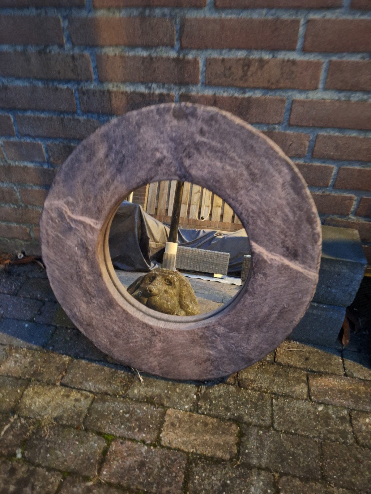 spiegel rond, Tuin en Terras, Ophalen, Gebruikt