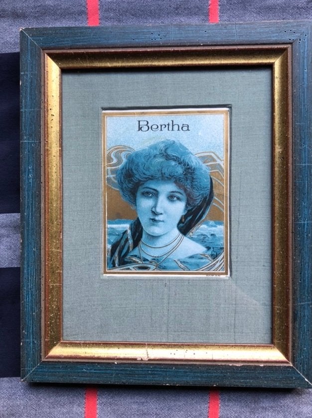 Antieke Bertha Art Deco Litho met Echt Goud, ca. 1920, Antiek en Kunst, Ophalen of Verzenden