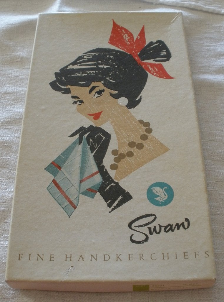 Vintage doosje Swan Dames zakdoekjes / nr. 8, Ophalen of Verzenden